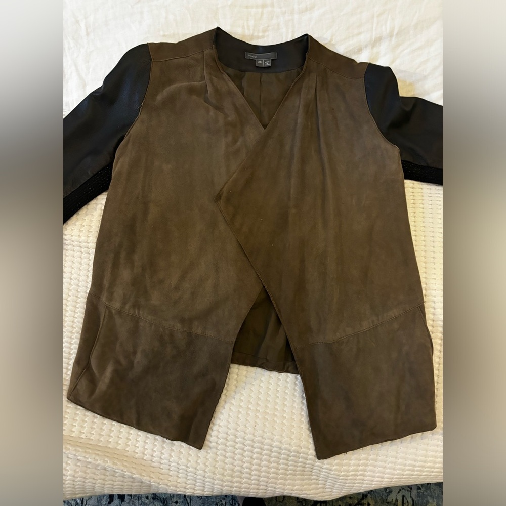 Vince leather and suede blazer